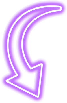 Purple neon waved arrow